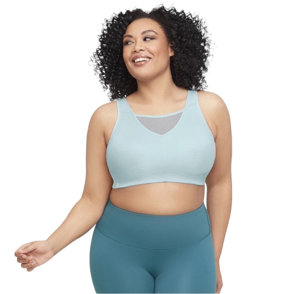 NWOT Glamorise no bounce sports bra centennial aqua sz 42G